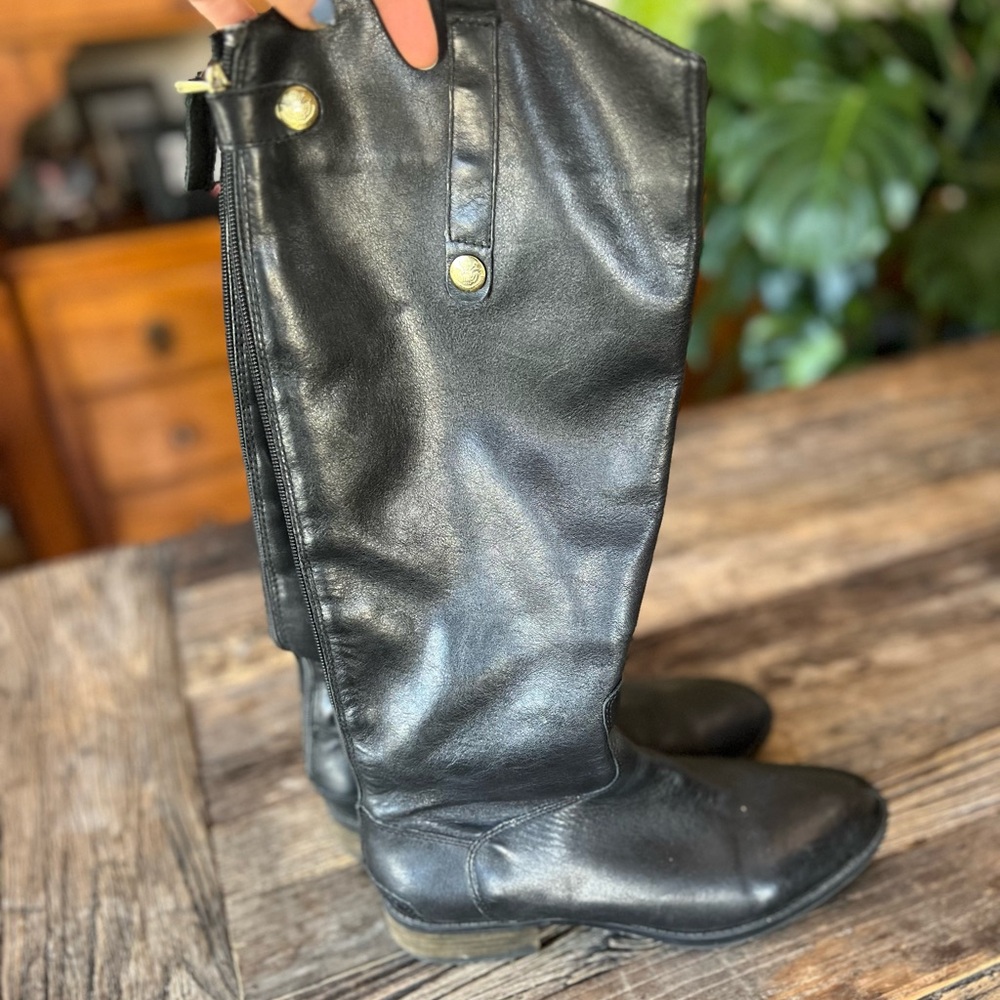 Sam Edelman Black Leather Riding Boots